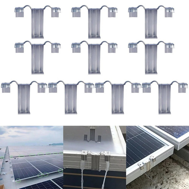 10 db 30/35/40 mm-es napelemes vízelvezető kapcsok fotovoltaikus panel vízelvezető kapocs rozsdamentes acél napelemes tápegységek