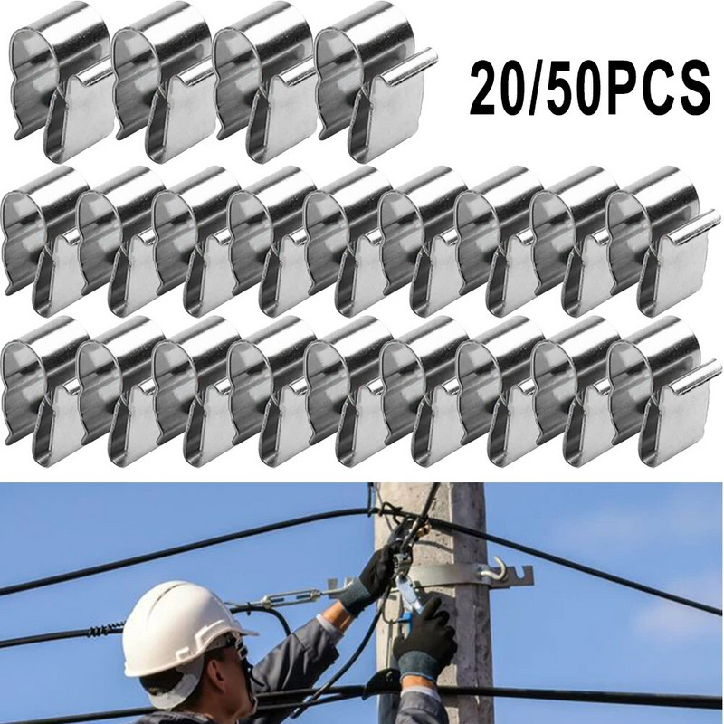 50/20 kom Stezaljke za žičanu kopču za solarnu ploču Stezaljke za kabele od nehrđajućeg čelika Električni kabel za nosače za PV solarne žice Stezaljke