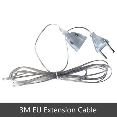 3M 5M prozirni produžni kabel za napajanje 110V 220V EU US utikač AC standardni kabel s prekidačem Žica Svjetlo za božićnu zabavu