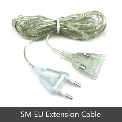 3M 5M prozirni produžni kabel za napajanje 110V 220V EU US utikač AC standardni kabel s prekidačem Žica Svjetlo za božićnu zabavu