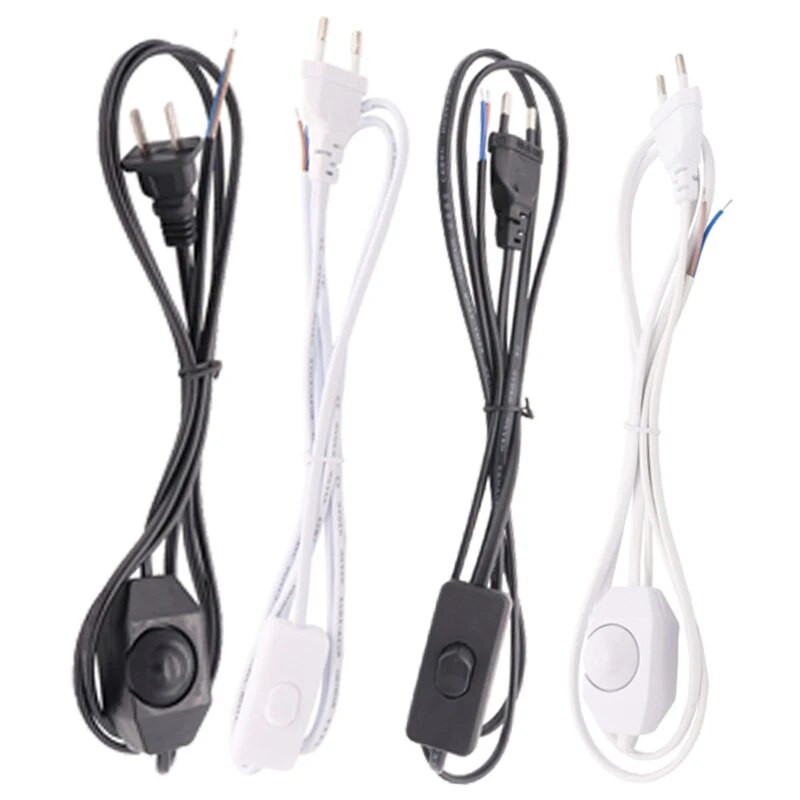 Europski 303 mrežni prekidač za prigušivanje SAD EU Produžni AC strujni kabel Stolna LED rasvjetna traka Ožičenje Kabel za napajanje 1,8 m Bijelo Crno