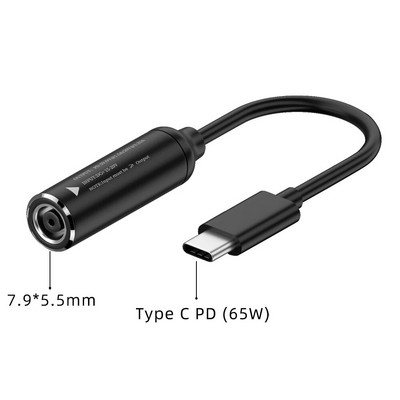 DC na USB Tip C PD 65 W Kabel za brzo punjenje Adapter Pretvarač Tip C PD Power Jack konektor za MacBook Lenovo Samsung Huawei