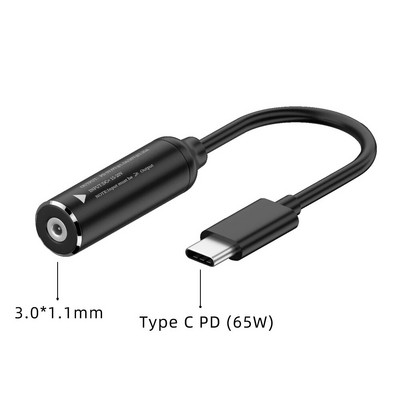 DC na USB Tip C PD 65 W Kabel za brzo punjenje Adapter Pretvarač Tip C PD Power Jack konektor za MacBook Lenovo Samsung Huawei