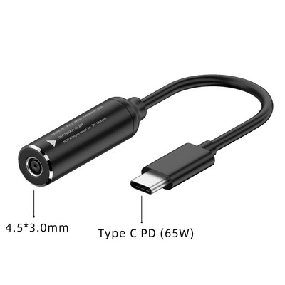 DC na USB Tip C PD 65 W Kabel za brzo punjenje Adapter Pretvarač Tip C PD Power Jack konektor za MacBook Lenovo Samsung Huawei