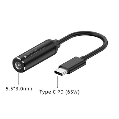 DC na USB Tip C PD 65 W Kabel za brzo punjenje Adapter Pretvarač Tip C PD Power Jack konektor za MacBook Lenovo Samsung Huawei