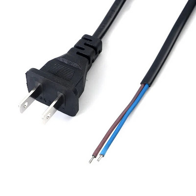 Alb Negru 2 Pin Prong US EU Cablu de prelungire dezbrăcat Cablu de alimentare SR Cablu de alimentare CA America europeană pentru iluminat cu LED