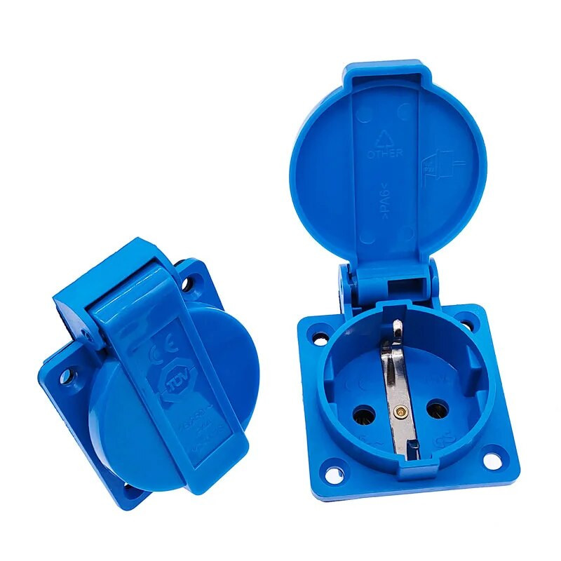 SCHUKO vodootporna utičnica industrijska vodootporna utičnica bakreno kontaktno tijelo EU utičnica