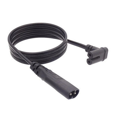 Crni produžni kabel s 2 kraka C7 do C8 Kabel za napajanje Slika 8 Koljenasti AC kabel za napajanje za TV električni bicikl Prijenosno računalo 0,5 M