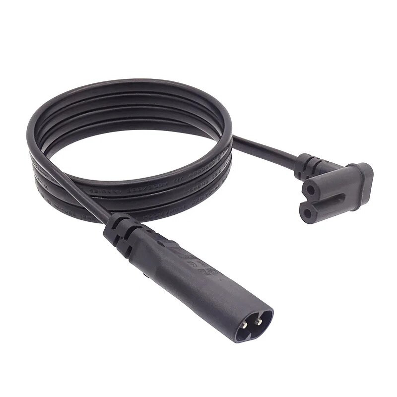 Crni produžni kabel s 2 kraka C7 do C8 Kabel za napajanje Slika 8 Koljenasti AC kabel za napajanje za TV električni bicikl Prijenosno računalo 0,5 M