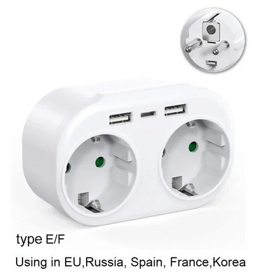 ES kištuko kelių maitinimo adapterio lizdas Europos standartas 1–1/2/3 krypčių kelių kištukų euro konverterio adapterio elektros lizdai