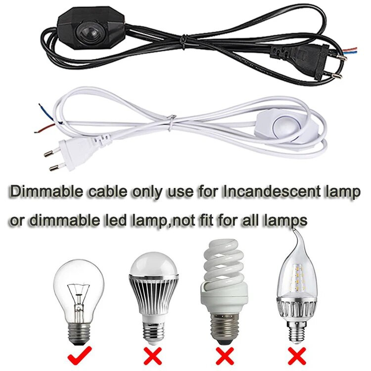 Žica za napajanje s mogućnošću prigušivanja s konektorom za prekidače Električni kablovi za LED cijev 1,8 M Produžni kabel za napajanje za LED barske svjetiljke