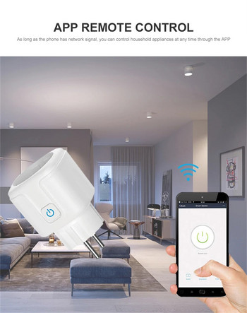 Tuay Smart Socket EU16A Wifi Smart Plug With Power Monitoring APP Τηλεχειριστήριο Smart Life Υποστήριξη Google Assistant Alexa Alice