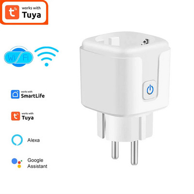 Tuay Smart Socket EU16A Wifi intelligens csatlakozó tápellátás figyeléssel Smart Life APP távirányító támogatása Google asszisztens Alexa Alice