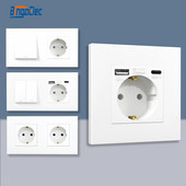 Bingoelec mechanikus kapcsolók műanyag panel 16A fali konnektor, AC 110V-250V 86mm*86mm, 1/2/3 Gang egyirányú nyomógombos kapcsoló