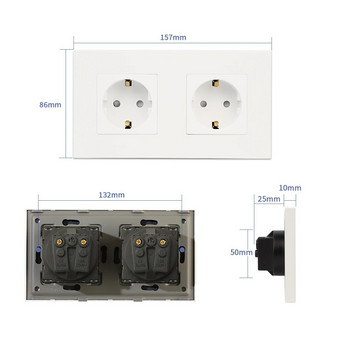 Bingoelec Mechanical Switches Plastic Panel 16A Wall Power Socket, AC 110V-250V 86mm*86mm, 1/2/3 Gang 1 Way Push Button Switch
