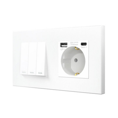 Bingoelec mechanikus kapcsolók műanyag panel 16A fali konnektor, AC 110V-250V 86mm*86mm, 1/2/3 Gang egyirányú nyomógombos kapcsoló