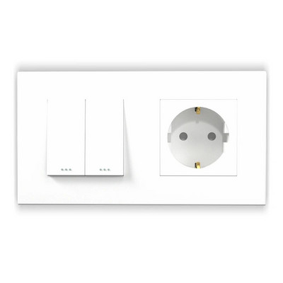 Bingoelec mechanikus kapcsolók műanyag panel 16A fali konnektor, AC 110V-250V 86mm*86mm, 1/2/3 Gang egyirányú nyomógombos kapcsoló