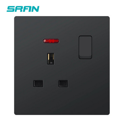 SRAN zidna utičnica s USB C UK standardom 13A 250V, 86*146mm PC ploča, univerzalna električna utičnica Kontrola prekidača