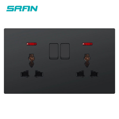 SRAN zidna utičnica s USB C UK standardom 13A 250V, 86*146mm PC ploča, univerzalna električna utičnica Kontrola prekidača