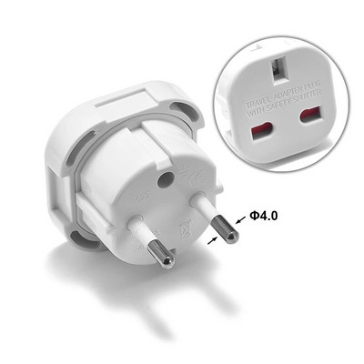 Adapterska utičnica za EU utičnicu Britansko Ujedinjeno Kraljevstvo u EU Euro Putni adapter Pretvarač električne utičnice Utičnica UK AC kabel za napajanje Utičnica za punjač