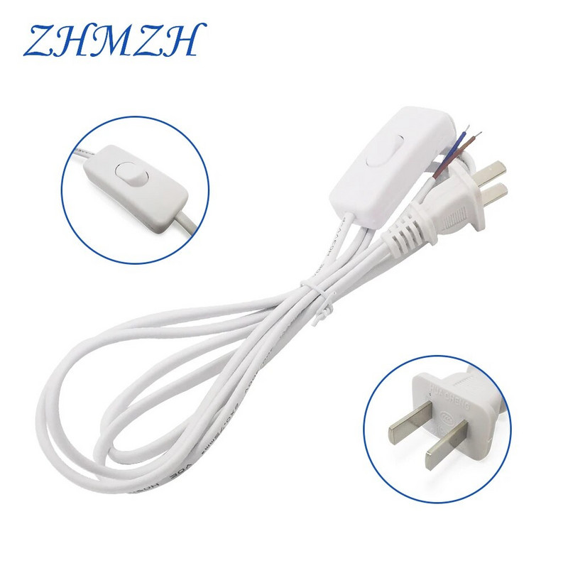 Kabel za napajanje izmjeničnom strujom 1,8 m Prekidač za uključivanje-isključivanje Utikač Žica Dvopinski EU utikač Produžni kabeli Adapter američkog tipa Crno-bijela linija Za LED svjetiljku