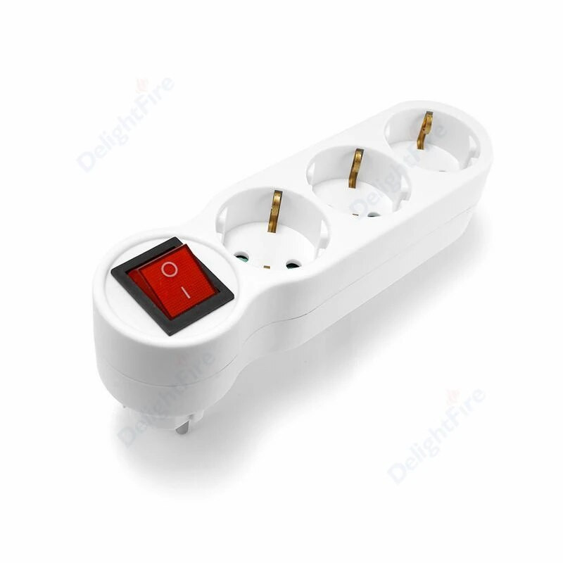 Euro EU produžna utičnica s prekidačem za uključivanje/isključivanje 4,8 mm 2 pina, europsko standardno uzemljenje Schuko utičnica Produžni pretvarač utikača