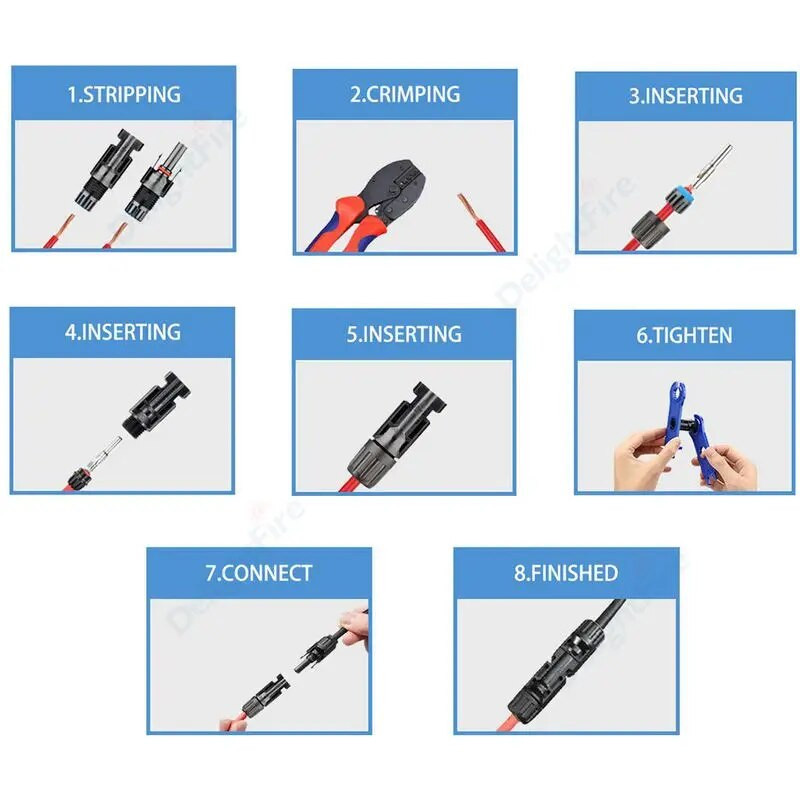 DC päikesepaneelide pistikud 1000V 30A päikesepaneeli pistik veekindel IP67 PV pistik päikesepaneelile paigaldatud inverteri päikesesüsteemi jaoks