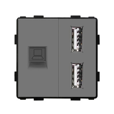 Πλαίσιο υπολογιστή Socket Frames RJ45 CAT6 TV Δορυφορική Type-C Διπλές υποδοχές USB Κουμπί τοίχου Λειτουργία εξαρτήματα Δωρεάν συνδυασμός