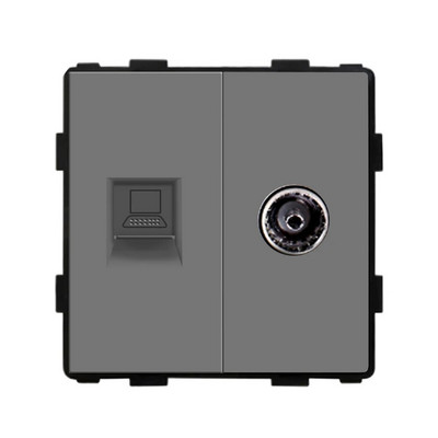 Πλαίσιο υπολογιστή Socket Frames RJ45 CAT6 TV Δορυφορική Type-C Διπλές υποδοχές USB Κουμπί τοίχου Λειτουργία εξαρτήματα Δωρεάν συνδυασμός