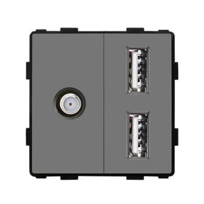 Πλαίσιο υπολογιστή Socket Frames RJ45 CAT6 TV Δορυφορική Type-C Διπλές υποδοχές USB Κουμπί τοίχου Λειτουργία εξαρτήματα Δωρεάν συνδυασμός