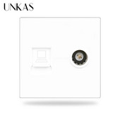 UNKAS B8 barkácsmodulok, amelyek illeszkednek a TV-porthoz RJ45 internetes számítógép-csatlakozó fali aljzathoz, ingyenes kombinált aljzat