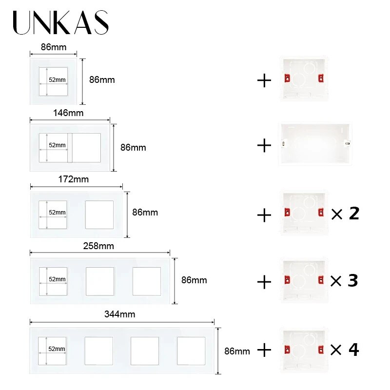 UNKAS B8 barkácsmodulok, amelyek illeszkednek a TV-porthoz RJ45 internetes számítógép-csatlakozó fali aljzathoz, ingyenes kombinált aljzat