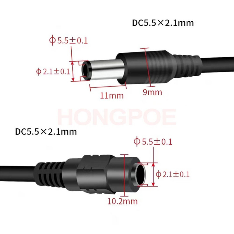 5,5 mm 2,1 mm 1 do 2/3/4/5/6/8 smjerni DC kabel za napajanje 5V 12V adapter za struju Priključni kabel za LED trake Svjetla CCTV kamera
