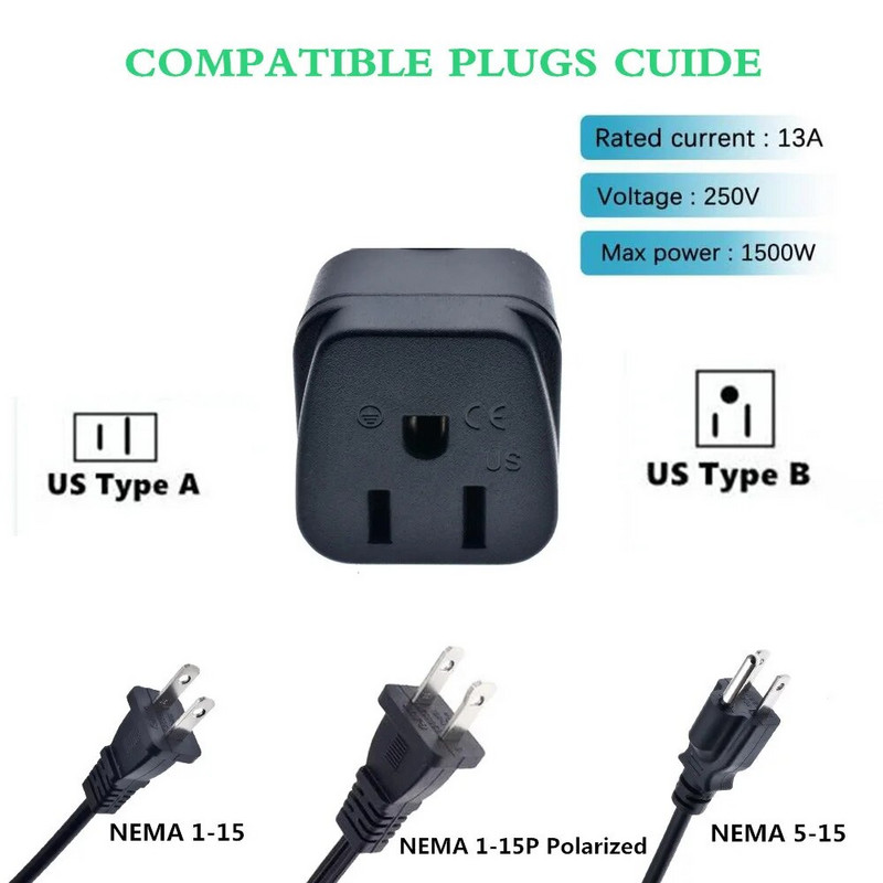 Adapter utikača iz SAD-a u UK 13A 250V tip A / tip B u tip G Engleska pretvarač Singapur Malezija Dubai Hongkong Putni adapter utikač