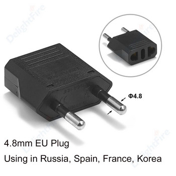 4,8 mm US AU IT към EU KR захранващ адаптер 2-пинов европейски евро Европа KR адаптер за щепсел за пътуване Изход AC конвертор Електрически контакт CE