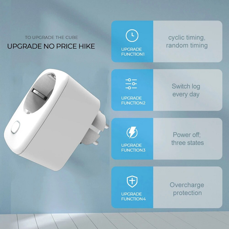 SZaoju Tuya Smart Plug Power Monitor WiFi aljzat A Smartlife alkalmazás együttműködik az Alexa Google Home Alice Smart Things Smart House szolgáltatással