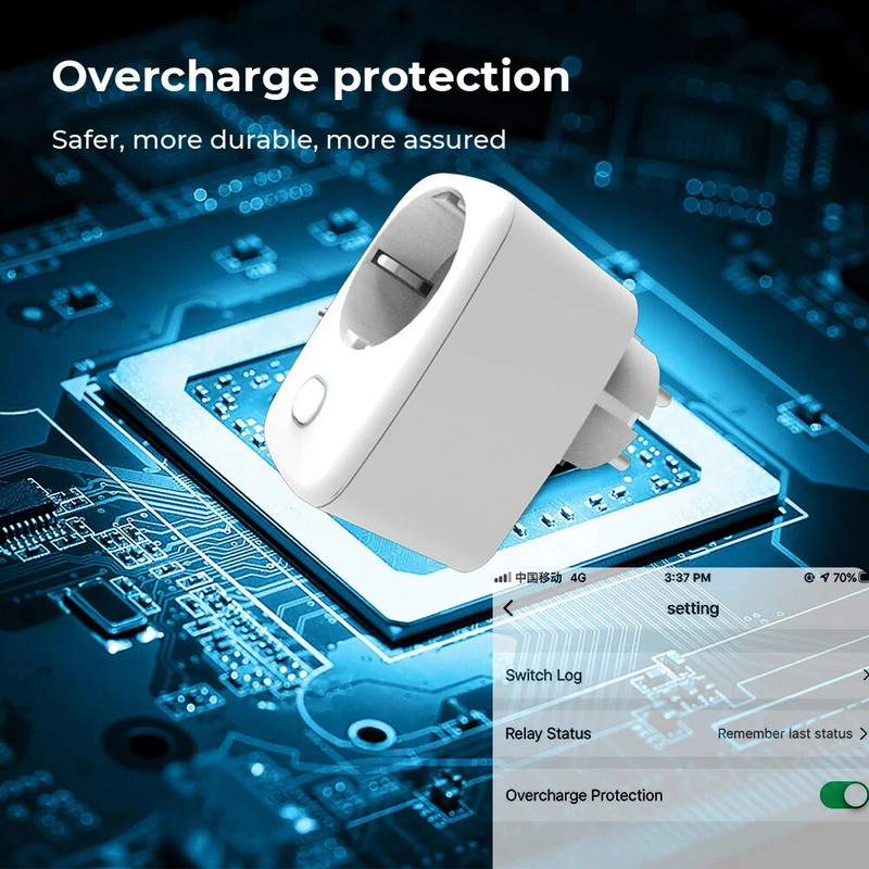 SZaoju Tuya Smart Plug Power Monitor WiFi aljzat A Smartlife alkalmazás együttműködik az Alexa Google Home Alice Smart Things Smart House szolgáltatással