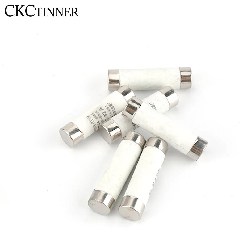 5vnt 14*51mm(RO16) 22*58mm(RO17) Greitai pučiantis keraminis saugiklis 500V RO16-32 40 50 63A RO17-40 50 63 80 100 125A RT18 Pagrindas