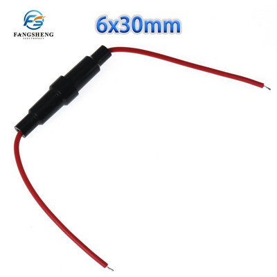 5/10db 5*20MM-es üvegcsöves biztosítéktartó csavaros típusú gyorsfújású 5X20MM-es biztosíték, 6X30-as vezetékkel 250V-os autó 6*30-as biztosítékdoboz