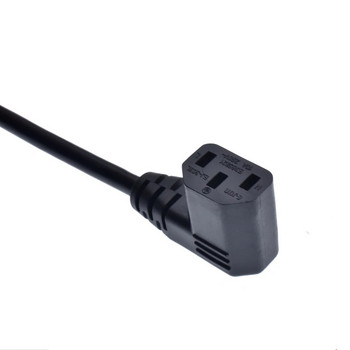 IEC320 C14 до C13 Удължителен кабел, правоъгълен C14 с отвори за винтове и C13 десен/ляв ъглов къс, 60 см дължина, SVT 18AWG