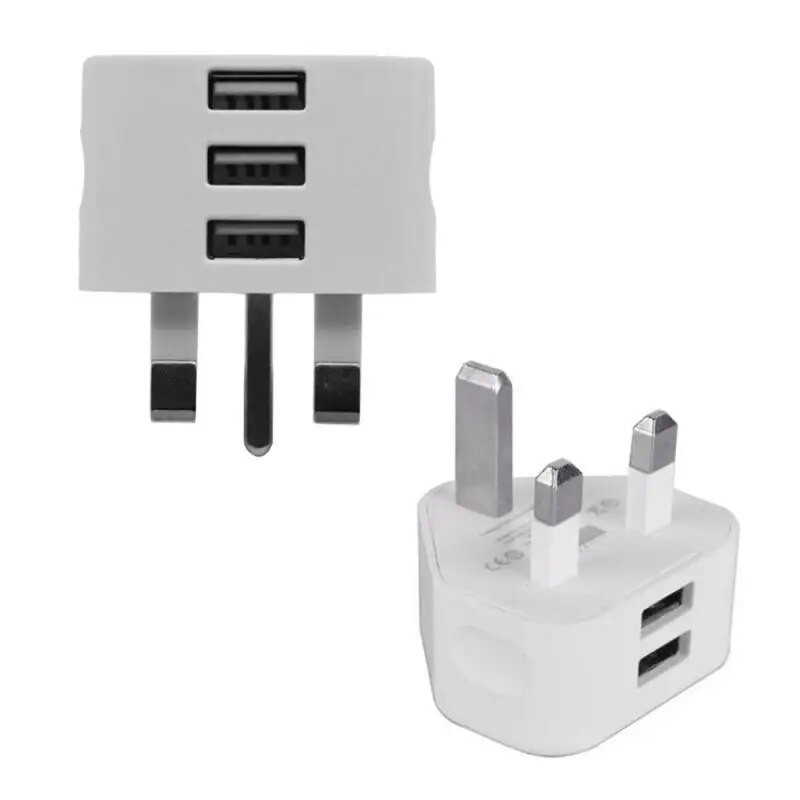 1kom UK utikač zidni 3 pinski utikač adapter punjač s 1/2/3 USB priključcima Putno punjenje Mrežni zid AC višestruki adapter napajanja Dodatna oprema