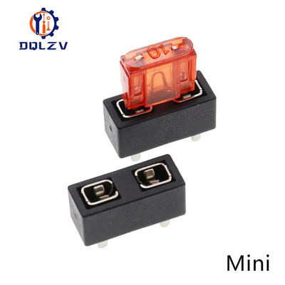 5 DB univerzális autós biztosítéktartó NYÁK panelre szerelhető biztosítási blokkok Biztonsági kivezetések 10A Micro Mini Kicsi Közepes