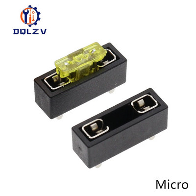 5 DB univerzális autós biztosítéktartó NYÁK panelre szerelhető biztosítási blokkok Biztonsági kivezetések 10A Micro Mini Kicsi Közepes