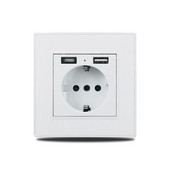 Wallpad S6 baltas šlifuotas plastikas 2100mA tipo EU sieninis elektros lizdas A ir C tipo USB įkroviklis Greitas įkrovimas Karštas išpardavimas