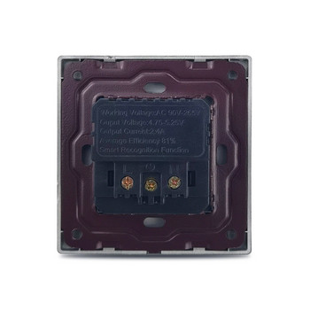 Wallpad S6 Бяла матирана пластмаса 2100mA Тип ЕС стенен електрически контакт A & Тип C USB зарядно Бързо зареждане Гореща разпродажба