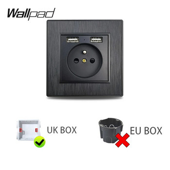 Wallpad S6 White Brushed Plastic 2100mA Τύπος EU Wall Electric Socket A & Type C USB Charger Fast Charge Hot Έκπτωση