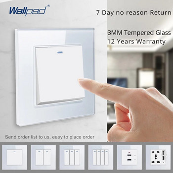 Υποδοχή ήχου 4 ακίδων Wallpad Luxury Crystal Glass Panel 110V-250V Υποδοχή ήχου 4 ακίδων