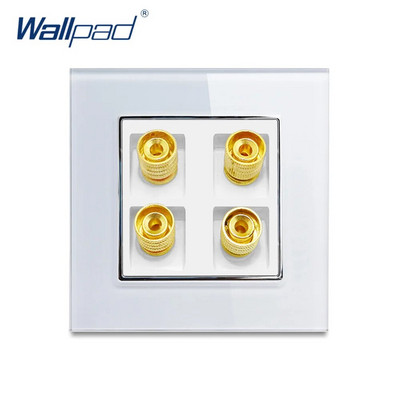4-pinska audio utičnica Wallpad Luxury Crystal Glass Panel 110V-250V 4-pinska audio utičnica za zvuk