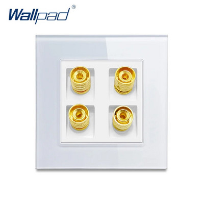 4-pinska audio utičnica Wallpad Luxury Crystal Glass Panel 110V-250V 4-pinska audio utičnica za zvuk