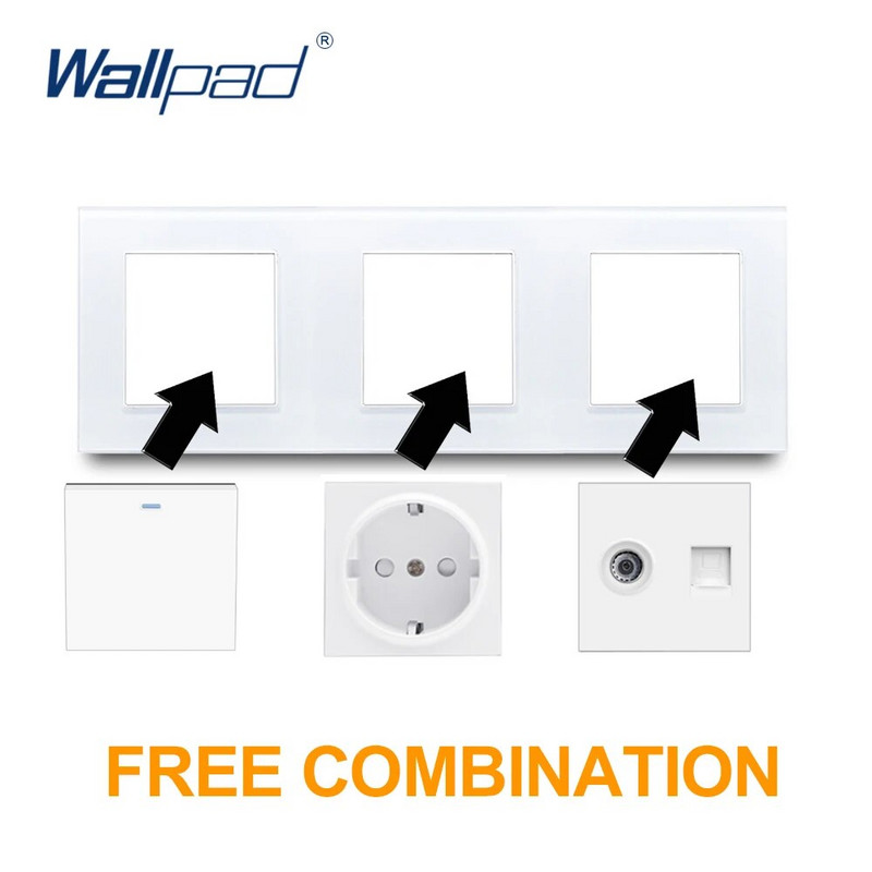 4-pinska audio utičnica Wallpad Luxury Crystal Glass Panel 110V-250V 4-pinska audio utičnica za zvuk